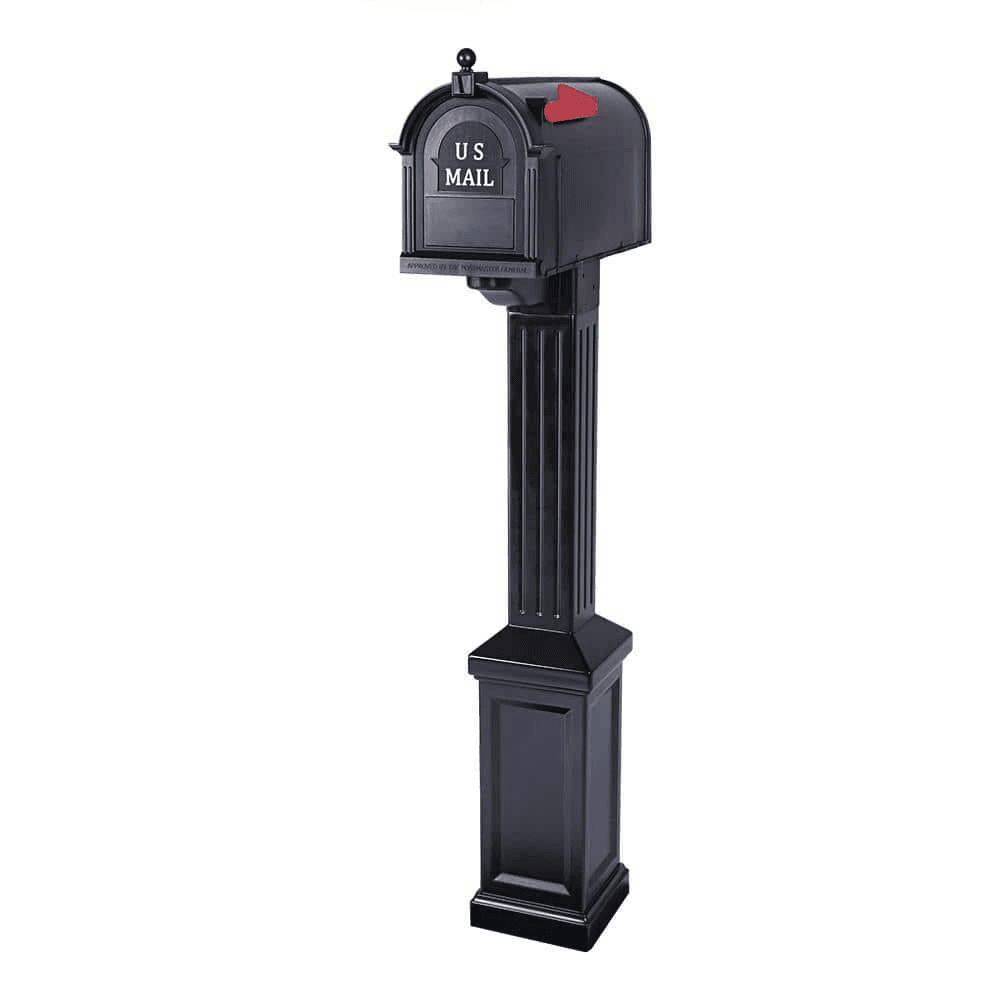 USPS-compliant black mailbox on a curbside post in California